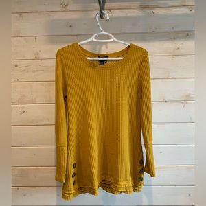 Papillon | Yellow Tunic Sweater w Buttons